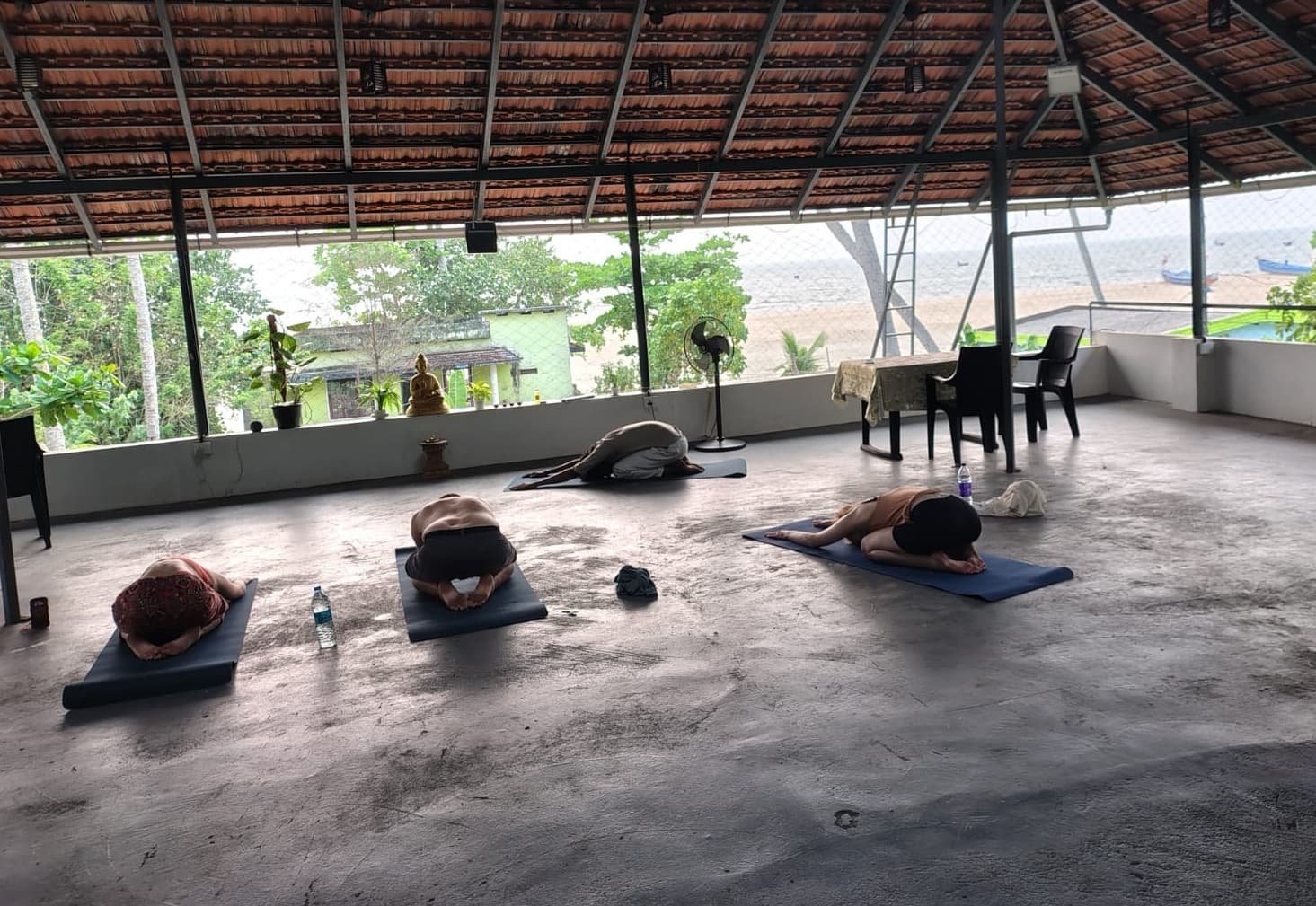 Yoga meditation by the sea