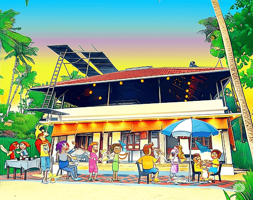 Beach party celebration